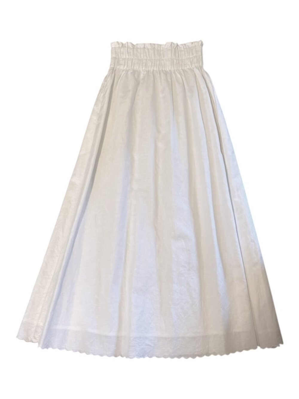 Vita Grace Portofino Linen Cotton Maxi Skirt White Size S